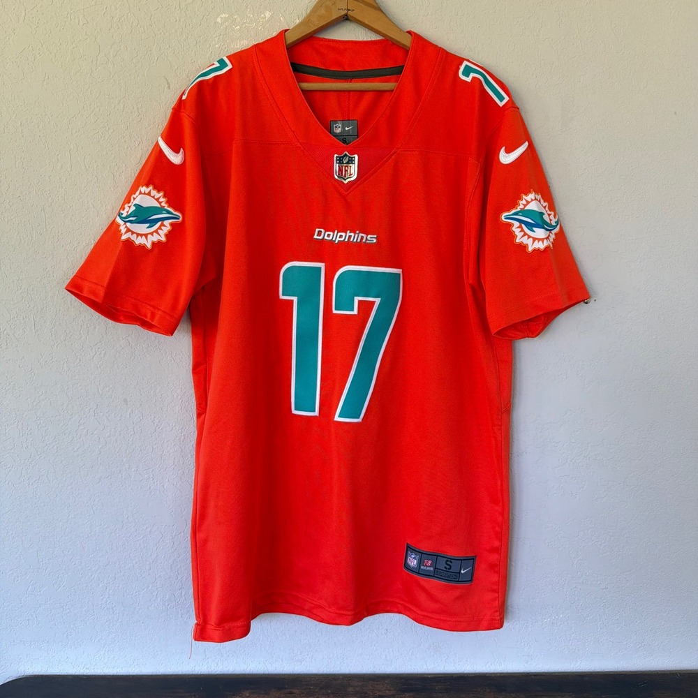 Miami Dolphins NFL Jaylen Waddle Men's Small Game Day Football Jersey 17 Orange